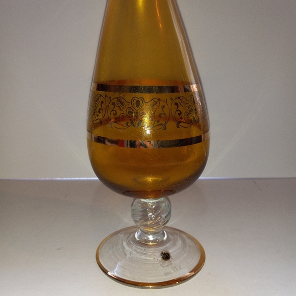 MCM Italian Etched gold Glass Decanter - Picture 15 of 16